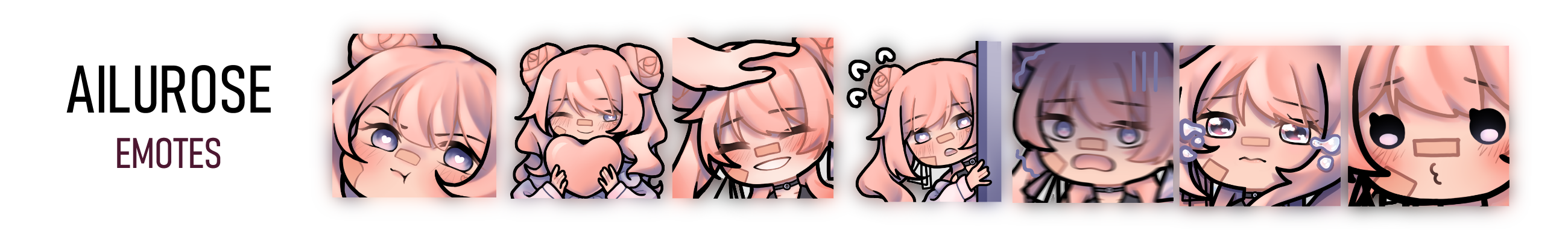 Examples of some of Ailurose's emotes